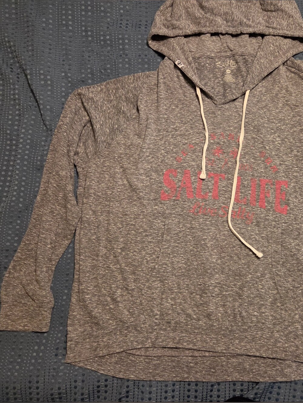 Salt Life Gray Hoodie with Pink Logo
